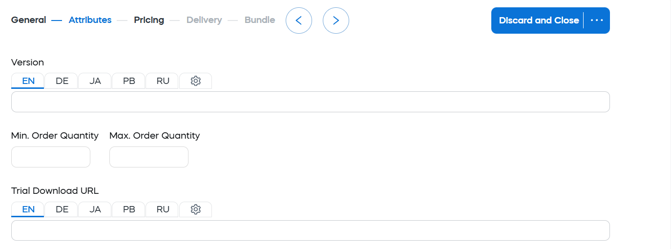 Product attributes