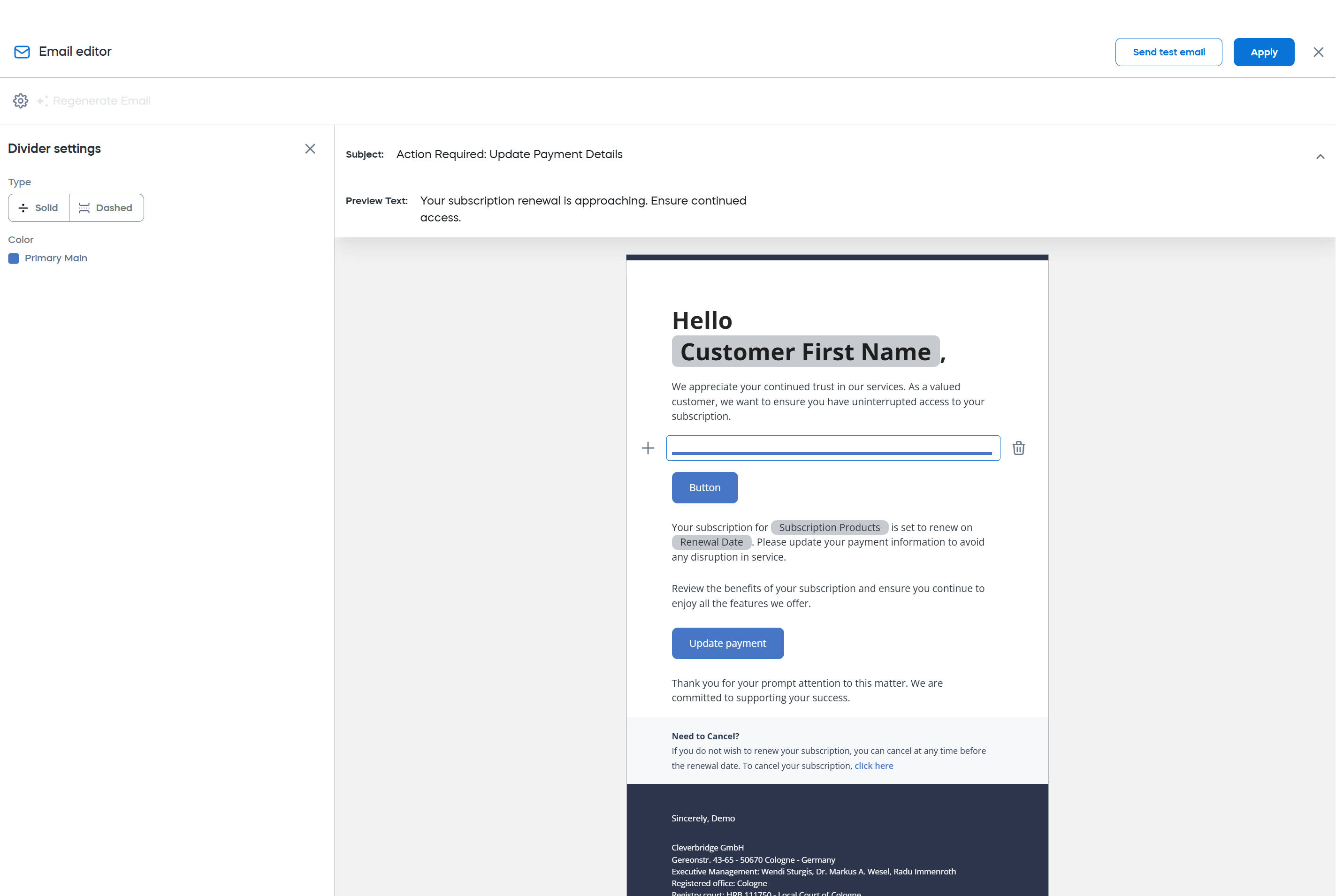 Email Element Divider