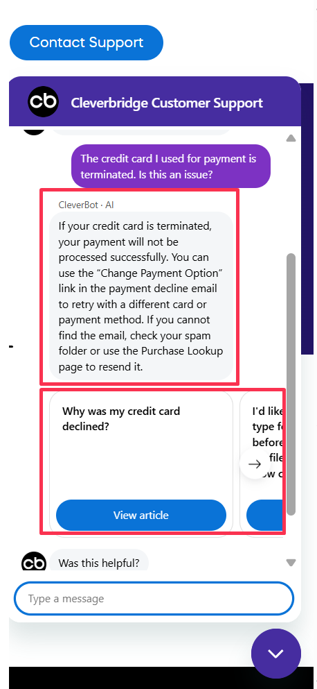 Cleverbot response