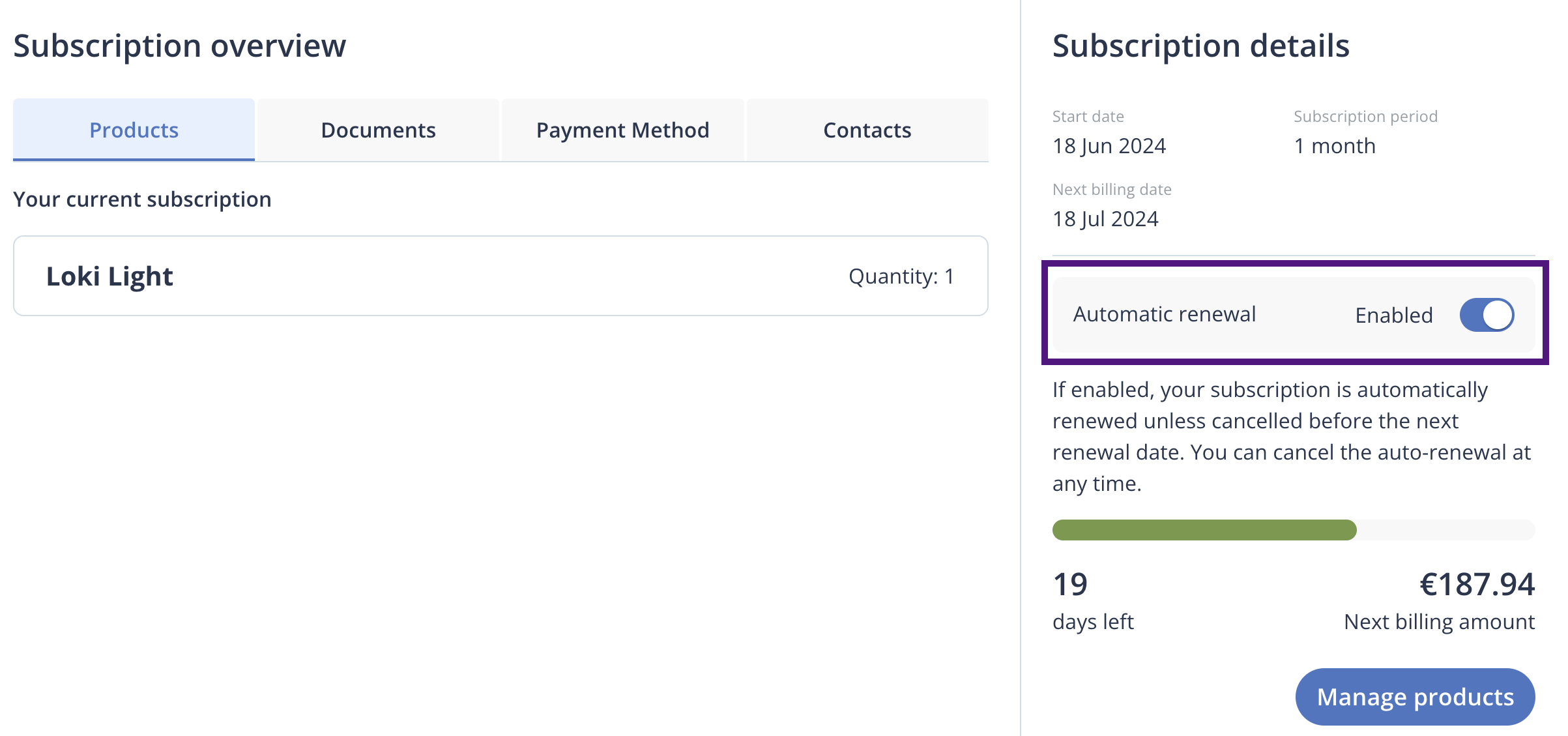 Cancellation flow: Step 1