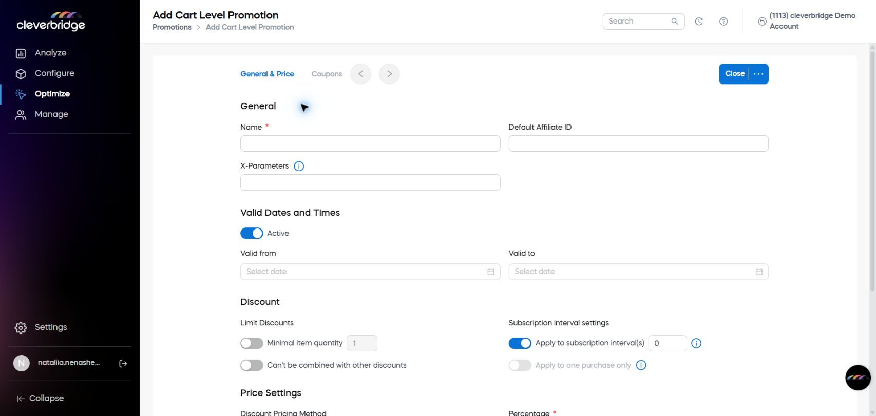Add a cart-level promotion