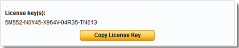 Copy License Key Button