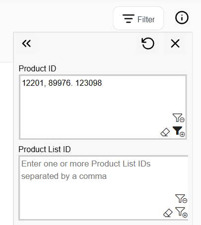 text filter details