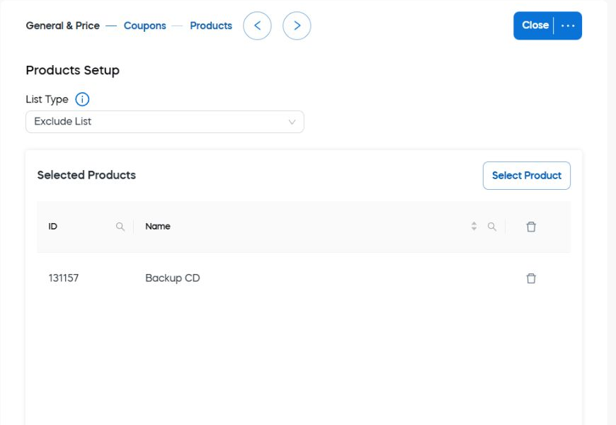Item-level promotion product settings