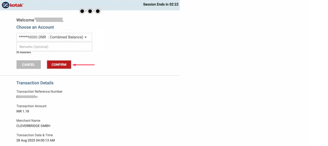 NB Single Confirm in the Bank
