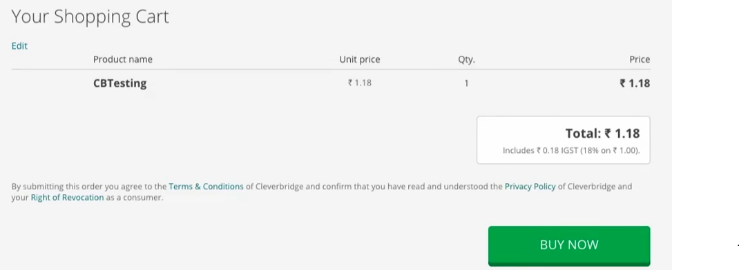 Confirm a one-time Net Banking order