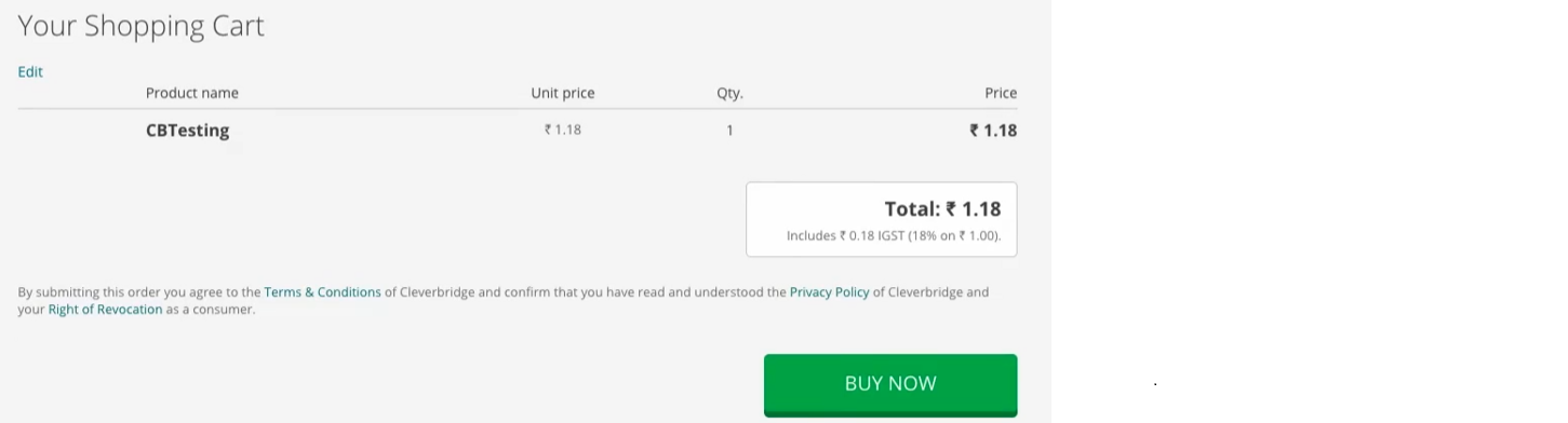 NB single confirm details