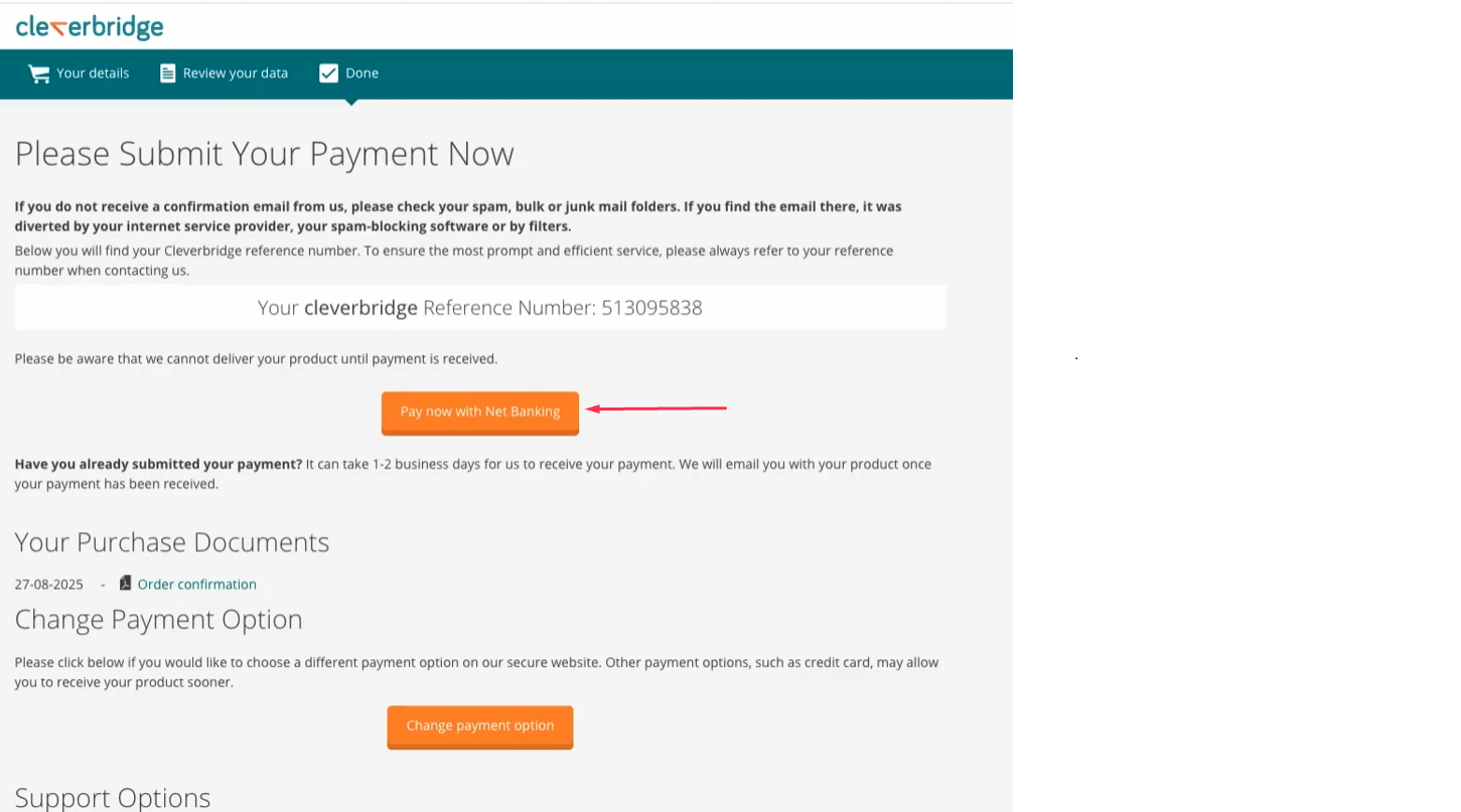 NB single submit payment