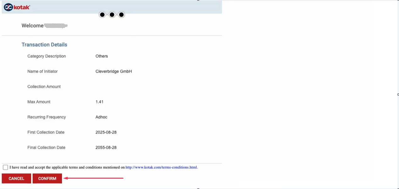 NB Single Confirm in the Bank