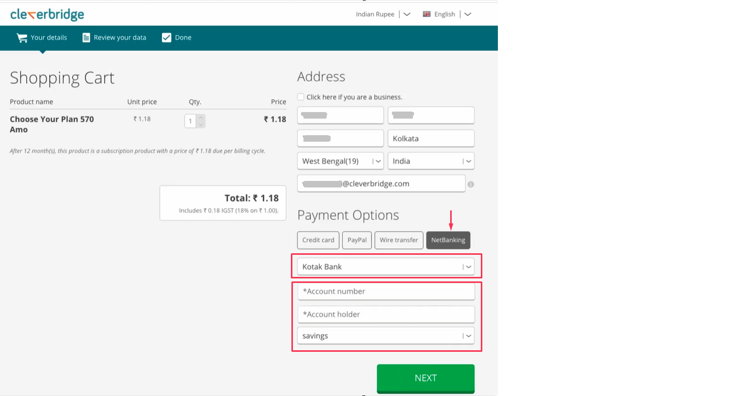 NB Subscription Select Bank