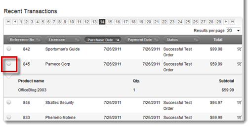 Partner Portal - Recent Transactions 2