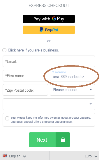 test purchase order