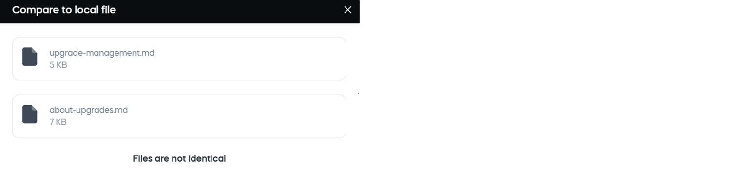 Compare — not identical