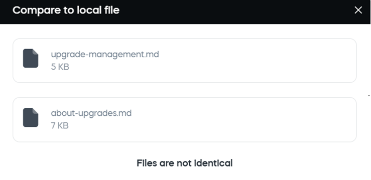 Compare — not identical
