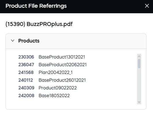 Product File Referrings