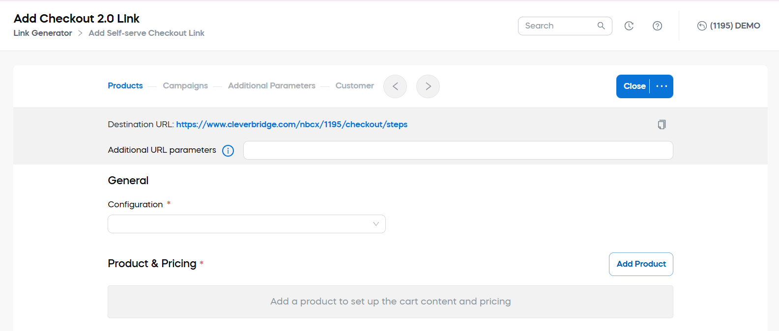 Select configuration