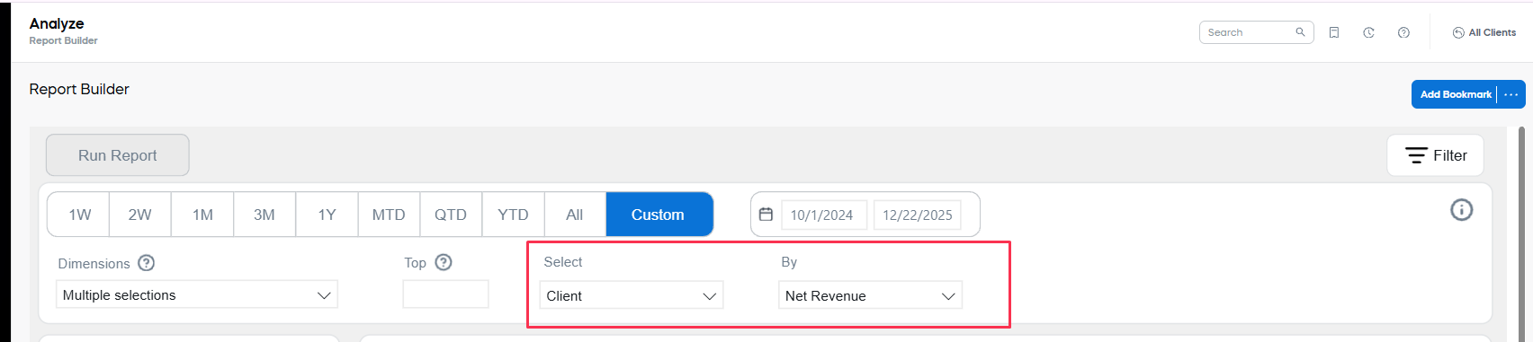 Report Builder Metric Search