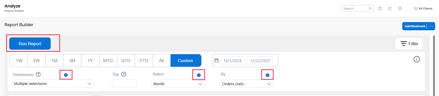 Report Builder Metric Search