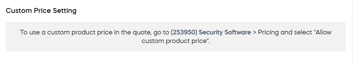 Custom Price Blocked