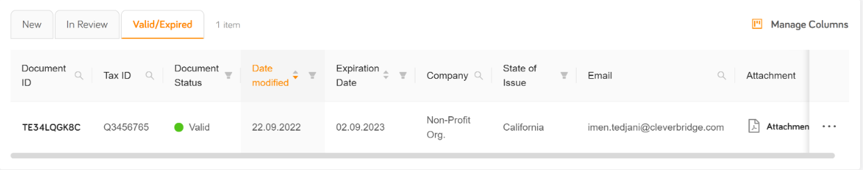 scm tax exemptions search results table