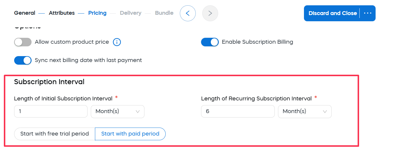 Subscription Interval