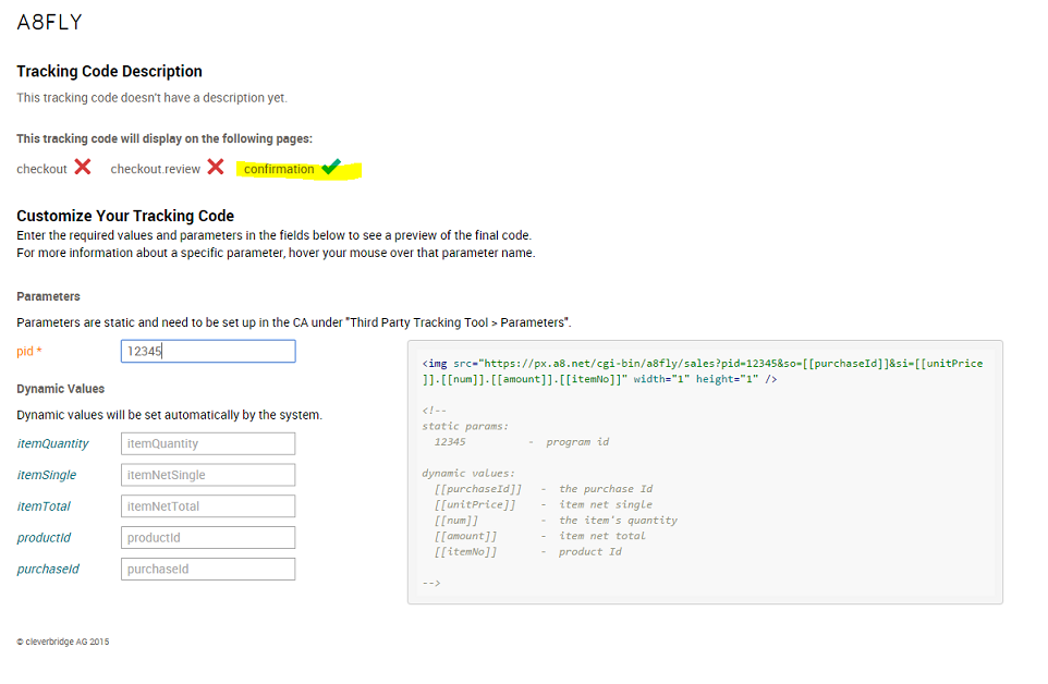 Tracking Code Documentation - Example