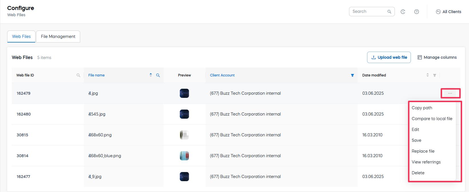 Upload Web File