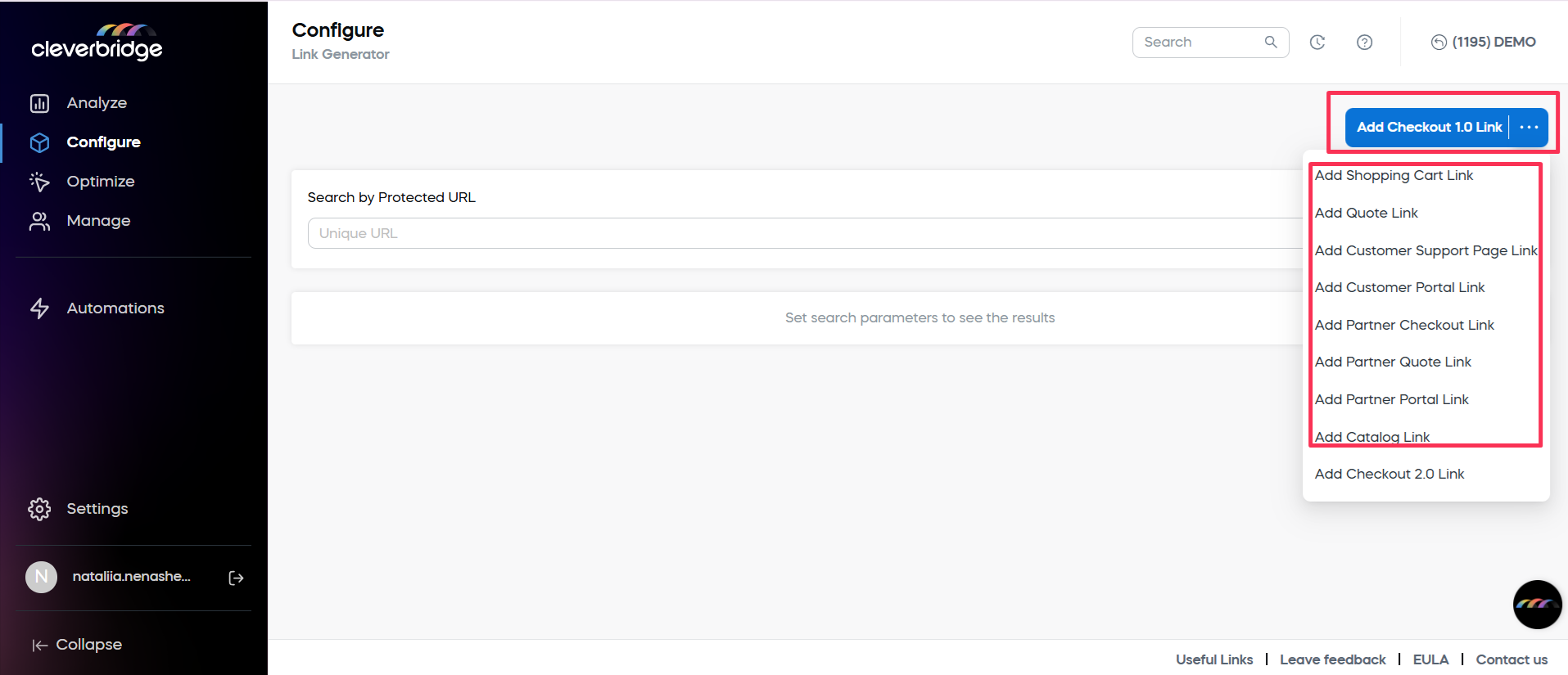 Select link type