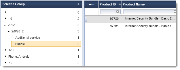 searches group by column 3 levels
