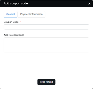 Add coupon code