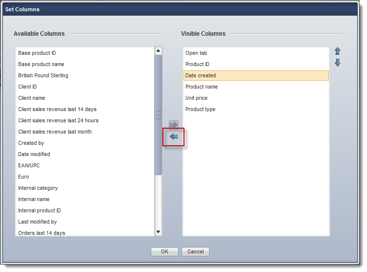 searches set columns 2